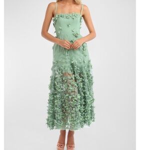 Helsi Sage Floral Appliqué Dress - Size small